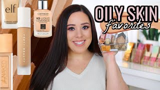 BEST FOUNDATIONS FOR OILY SKIN DRUGSTORE amp HIGH END [upl. by Eedissac]