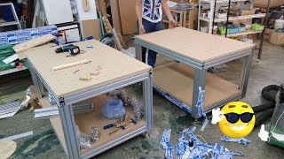 building a aluminum profile workbench woodworking bench [upl. by Shieh]