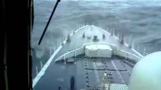 Watch Massive Rogue Wave Hits Navy Ship [upl. by Revolc]