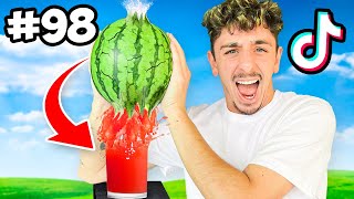 TRYING 100 TIKTOK FOOD HACKS IN 24 HOURS [upl. by Gnut]