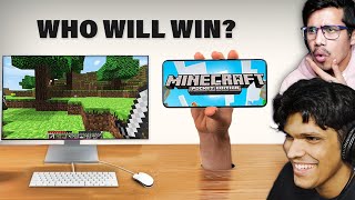 Minecraft Mobile VS PC 🔥 Who will Win with GamerFleet [upl. by Aelsel]