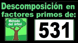 Descomposición en factores primos de 531 Descomponer 531 en factores primos  método del árbol [upl. by Akienat]