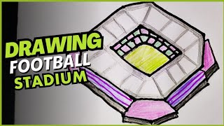 How to draw Football Stadium  SHN Best Art [upl. by Siraj]