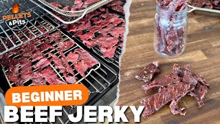 Smoked Beef Jerky Easy Homemade Jerky on the Pellet Grill [upl. by Mosnar]