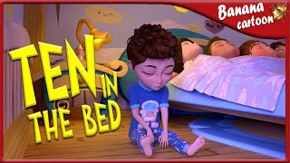 Diez en la Cama  Canciones Infantiles  Banana cartoon Español [upl. by Ainnos]