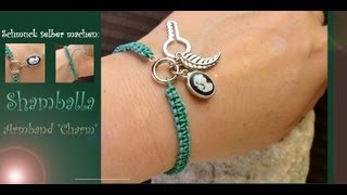 Schmuck selber machen Shamballa ARMBAND  mit Charme [upl. by Hofmann]