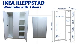 IKEA KLEPPSTAD Wardrobe with 3 doors assembly instructions [upl. by Lutim]