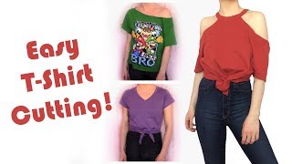 DIY TShirt Cutting Easy Alterations  No Sewing No Glue [upl. by Sekofski]