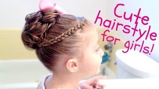 Cute Braid amp Bun Hair Tutorial [upl. by Ellehcear]