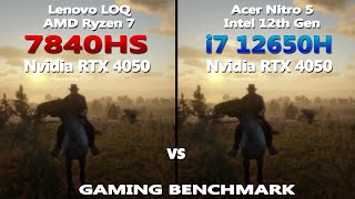 Ryzen 7 7840HS vs Intel i7 12650H Gaming Test  Lenovo LOQ vs Acer Nitro 5 Gaming Benchmark [upl. by Seena]