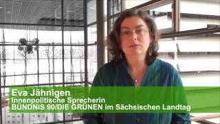 Eva Jähnigen Sachsens GRÜNE für Kennzeichnungspflicht von Polizisten [upl. by Oijile]