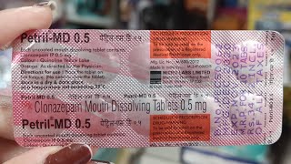 PetrilMD 05 tablet Clonazepam tablet usedoseworkside effects  Full information in hindi 👍 [upl. by Odlanra]