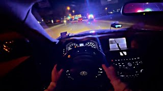 Straight Piped Infiniti M56 G37 and Hellcat gets PULLED OVER Night POV 4K [upl. by Eahsram309]