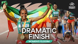 Ethiopian sweep in the womens 10000m 🤯  World Athletics Championships Budapest 23 [upl. by Ylehsa]