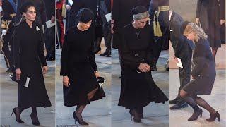 SAD MOMENT Royal Ladies CURTSEY towards the Queens coffin [upl. by Silbahc]