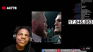 Ishowspeed reacts to Khabib vs McGregor for the first time [upl. by Rhiamon726]