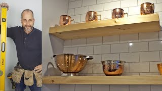 DIY How To Install Floating Shelves On A Subway Tile Backsplash [upl. by Danialah]