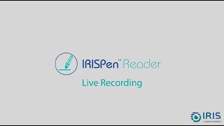 IRISPen Reader 8  How to use the Live Recording [upl. by Aba765]