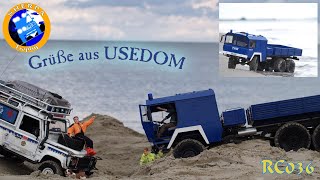 Rescue Units MAN KAT1 THW with Landrover Mountain Rescue at Usedom Beach  Scale RC 036 [upl. by Schick]