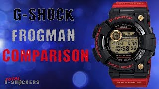 Casio G Shock Frogman Comparison Review  GWF1000  GWFD1000  GF8200 [upl. by Gwenneth]