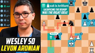 Wesley So DOMINATES Levon Aronian with Brilliant Bishop Sacrifice [upl. by Kegan451]