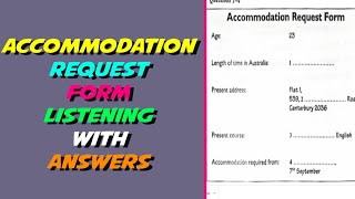 ACCOMMODATION REQUEST FORM LISTENING WITH ANSWERS 2021  Ielts Listenings  Ielts Listening Answers [upl. by Aneema]