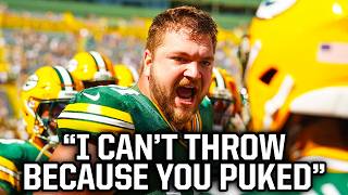 Packers center pukes all over the ball twice a breakdown [upl. by Deryl]