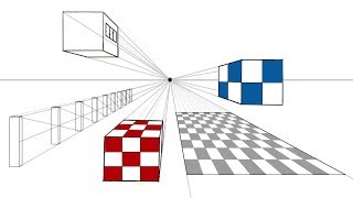 How to draw equal spaces in 1 point perspective [upl. by Quin]