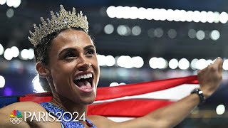 Sydney McLaughlinLevrone attacks own world record for unprecedented gold medal  Paris Olympics [upl. by Herby]