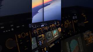 Sunset Landing  Home Cockpit  Airbus A320  Triple Screen msfs2020 [upl. by Mirielle]