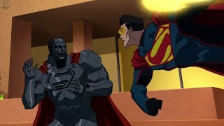 Four Supermans Fight at Lexcorp  Reign of the Supermen [upl. by Enilecram]