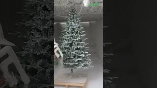 What does a factoryfreshly flocked Christmas tree look like  christmas christmastree made [upl. by Demetrius]