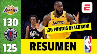 Los Angeles Lakers ganó un PARTIDAZO ante LA Clippers 130125 con un BRILLANTE LeBron James  NBA [upl. by Aneerol]