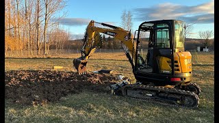 Gardening in my backyard with excavator prepping for garden [upl. by Orrocos]