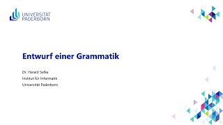 EIG Entwurf einer Grammatik [upl. by Rosena]