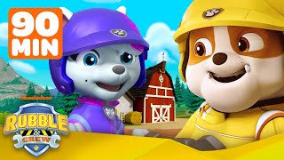 PAW Patrol Rubbles Monster Truck Rescue amp Mighty Pup Saves  90 Minute Compilation  Rubble amp Crew [upl. by Rosana]