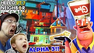 GOODBYE HELLO NEIGHBOR HORRIBLE Alpha 3 UPDATE GLUE SMASHING  KEY Gameplay FGTEEV Part 7 [upl. by Silvain]