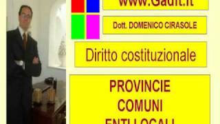 VIDEO LEZIONI DIRITTO COSTITUZIONALE PROVINCIE COMUNI ENTI TERRITORIALI [upl. by Myers929]