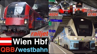 railjet westbahn IC REX depart from WIEN Hbf [upl. by Anitsirhk]