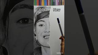 I ruined 😭 my drawing for thisBTS💜 ✨V✨ shorts bts youtubeshorts [upl. by Ahsielat272]