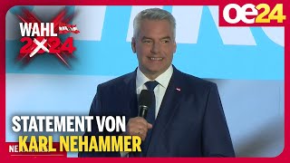 Karl Nehammer zum Ergebnis  NRWahl Blaues Beben  FPÖ auf Platz 1 [upl. by Connolly]