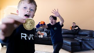 The Coin Heist Ethan and Cole Nerf Battle Vs Parents In Real Life [upl. by Gilud]