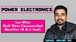 Lec 9a Half Wave Uncontrolled Rectifier R amp LLoad [upl. by Frissell]