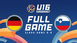 Class Games 58 Germany v Slovenia  Full Basketball Game  FIBA U16 Womens EuroBasket 2024 [upl. by Tranquada]