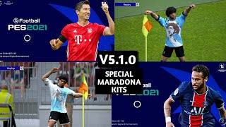 STS Ucl Graphics V510 Patch Of PES 2021 Mobile By Stranger Shafiul  Tribute To legend Maradona [upl. by Jannel274]