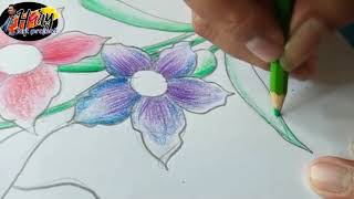 Materi Seni Budaya Seni Rupa  Menggambar Flora Menggambar Flora dengan Pensil Warna [upl. by Amling]