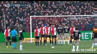 Stunning Free kick Lasse Schone Feyenoord 0 Vs Ajax 1 [upl. by Drugge]