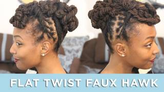 Loc Hairstyle Tutorial flat twist faux hawk [upl. by Sunshine524]