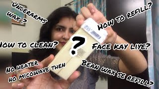 How to refill rica roll on wax full body or underarms wax using roll on waxbean wax in rollonwax [upl. by Julee]