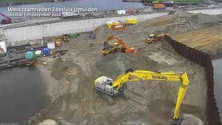 Werkzaamheden Zeesluis IJmuiden Q4 2020  Timelapse [upl. by Fakieh]